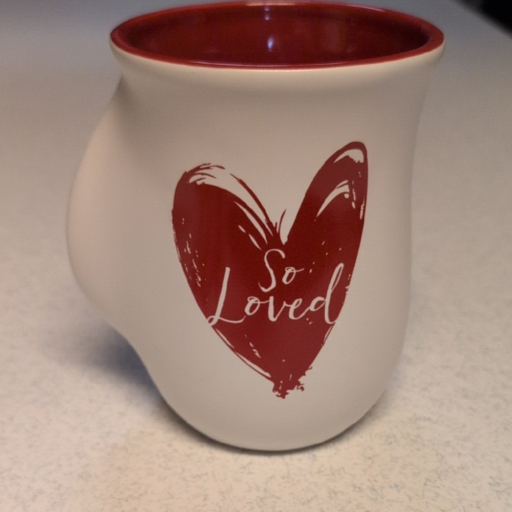 Red and White Heart Mug